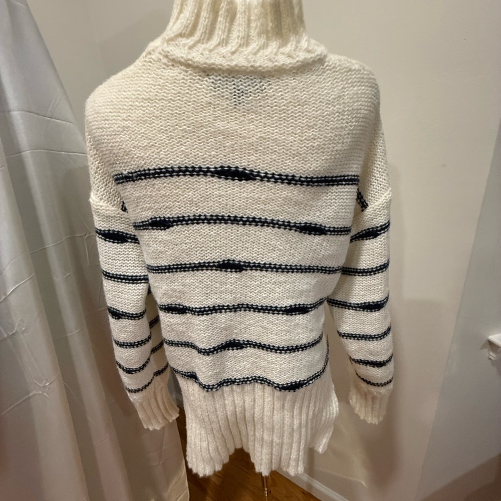 Striped Knit Sweater - Cream and Navy - Picture 3 of 4
